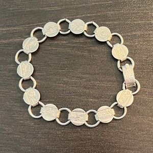 Vtg Estate Jewelry ~ SARAH COVENTRY COV Silvertone Link Bracelet ~ 7.5" L